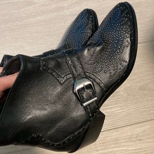 Zara studded ankle leather boots, size 38, us 7.5